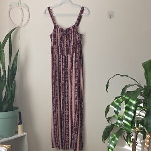 Justify Burgundy and Pink Floral Maxi Dress